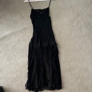 Betsey Johnson Black Lace Midi Dress